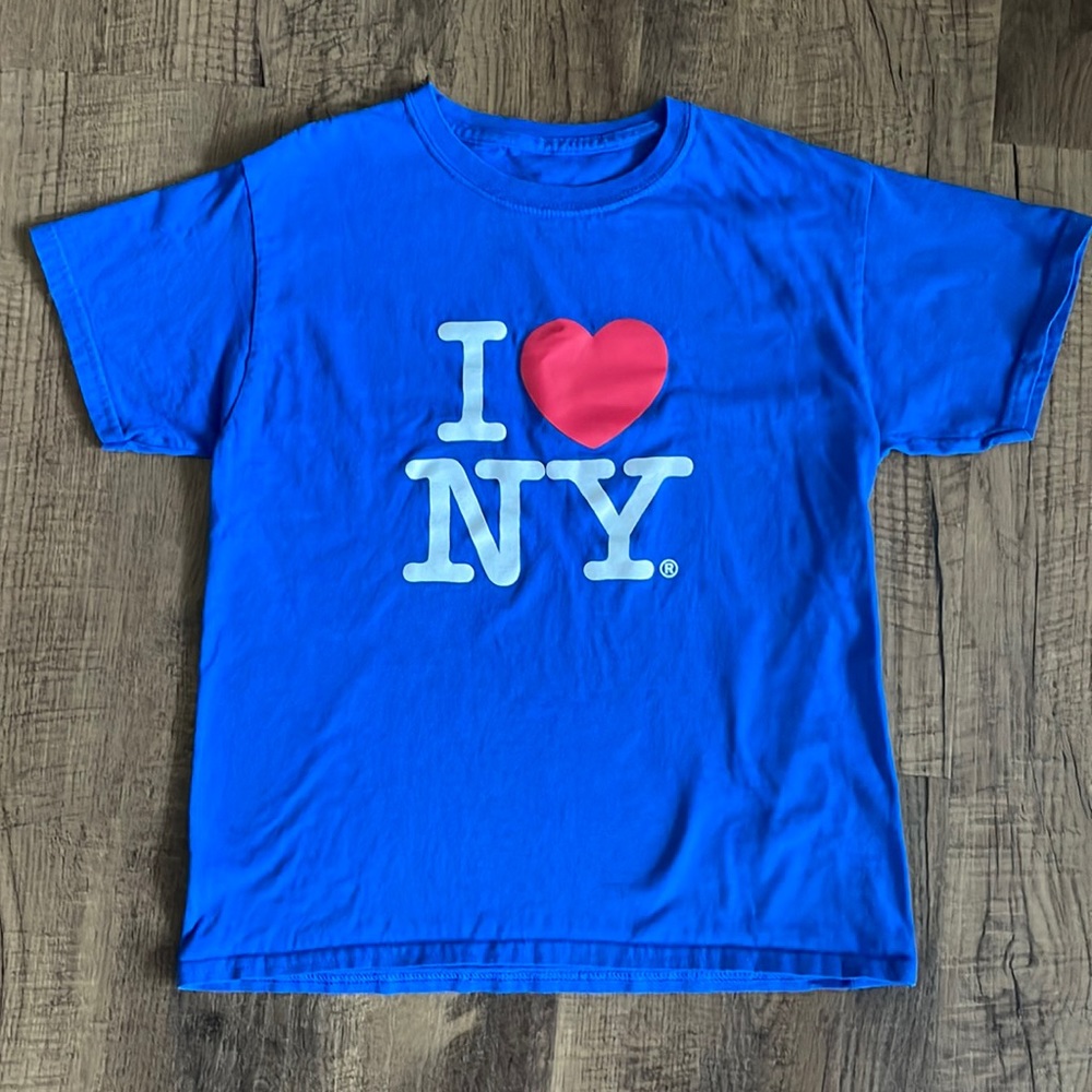 I ❤️ NY Youth Blue Shirt unisex kids size medium